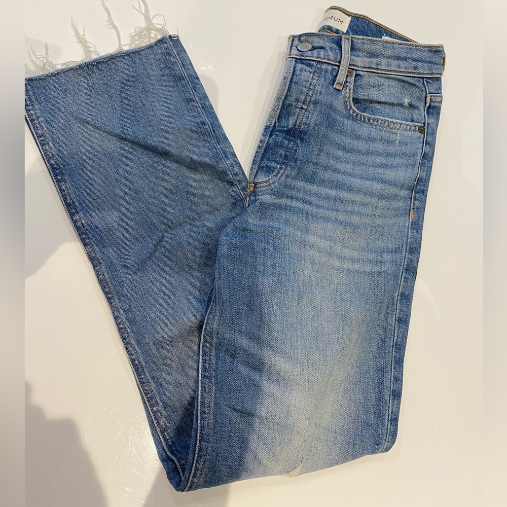 Aritzia Denim Forum Light Blue Cropped Ankle Jeans